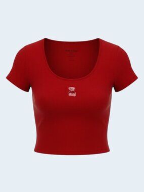 Sugarboo Sleep Red‎ Teddy Graphic Crop Top